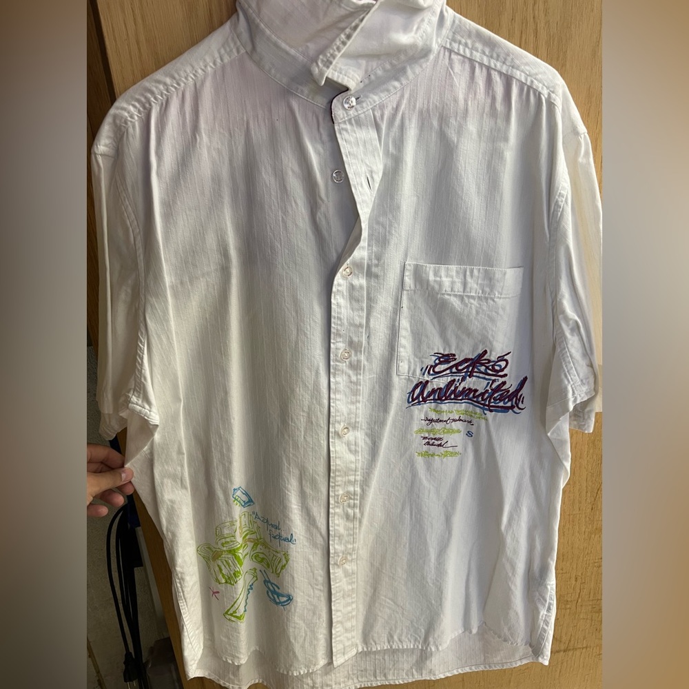 Ecko Unlimited White Casual Button Down Mens Size XL